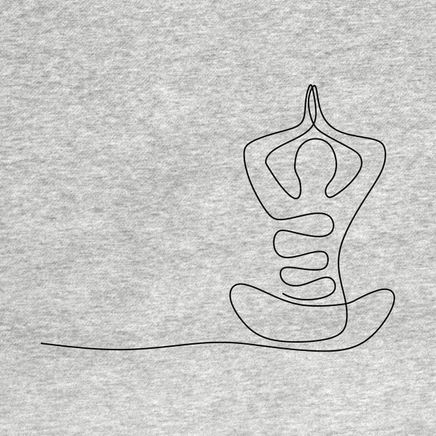 Yoga Continuous One Line Drawing by Genuine Vintage